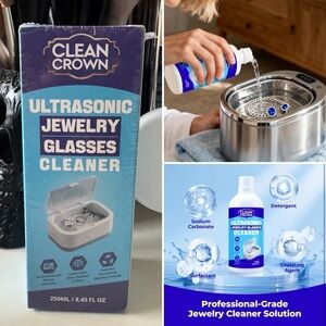 3/$15 Clean Crown Ultrasonic Cleaner Jewelry Cleaner Solution Bottle 250 mL
